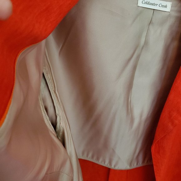 Coldwater Creek Scarlet Red Linen 3/4 Length Jacket - 16 - Picture 7 of 7